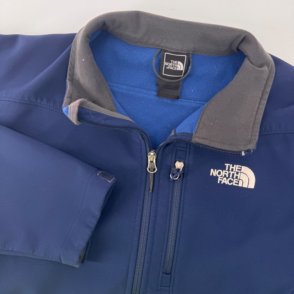 The North Face Apex Bionic Jacket Mens L Blue Softshell Fleece Lined Windproof